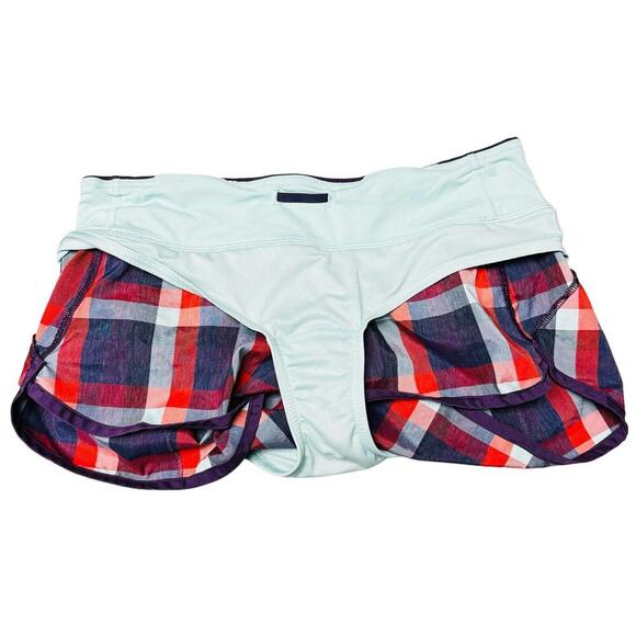 Lululemon Run Speed Short Check Multi Color Size 4 - Picture 10 of 11